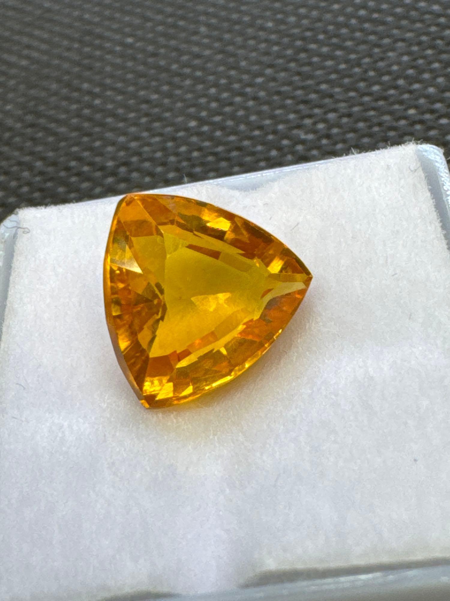 Orange Trillion Cut Sapphire Gemstone So Many Facets 6.15ct