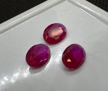 3x Red Ruby Heart Cut Gemstones 2.30 Ct