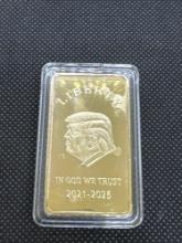 Donald Trump gold plated bar With COA