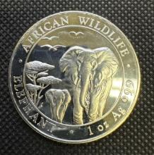 2015 African Elephant 1 Troy Oz .999 Fine Silver Bullion Coin