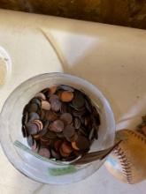 Baseball and pennies