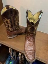 handmade, Justin full quill ostrich round toe crepe soul 10a