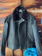 leather womens coat andrew marc size large
