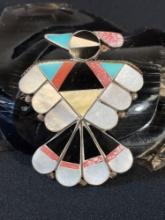Zuni Inlay Bird Pin