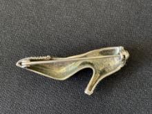 Sterling Silver and Marcasite Shoe Pin