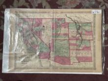 Antique Map of Lower Western US.