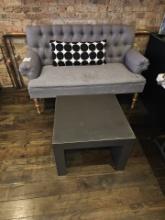 5' Couch with metal 2' x 2' table