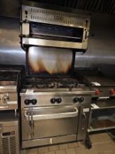 Vulcan 6 burner with under oven and Cheese melter gas unit