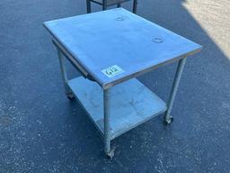 30 x 36 Rolling Stainless Steel Table