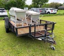 6x14 Utility Trailer with 2 Texas Star Outdoor Crawfish Cookers Mounted On It