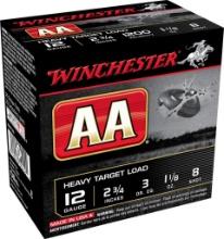 Winchester Ammo AAM128 AA Heavy Target 12 Gauge 2.75 1 18 oz 1200 fps 8 Shot 25 Bx