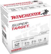 Winchester Ammo TRGT128 SuperTarget Light Target 12 Gauge 2.75 1 18 oz 1145 fps 8 Shot 25 Bx