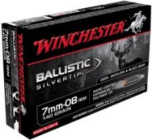 Winchester Ammo SBST708 Ballistic Silvertip 7mm08 Rem 140 gr Rapid Controlled Expansion Polymer Tip