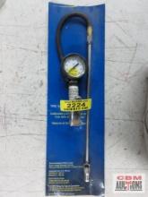 Tire Gauge & Inflator, Shock Resistant Rubber Guard, 5 to 160PSI, Dual Foot Air Chuck, 1/4" NPT