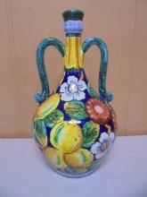 Beautiful Large Italian Art Pottery Double Handled Vase