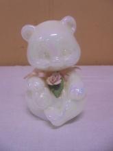 Fenton Iridescent Opal Art Glass Teddy Bear Paperweight