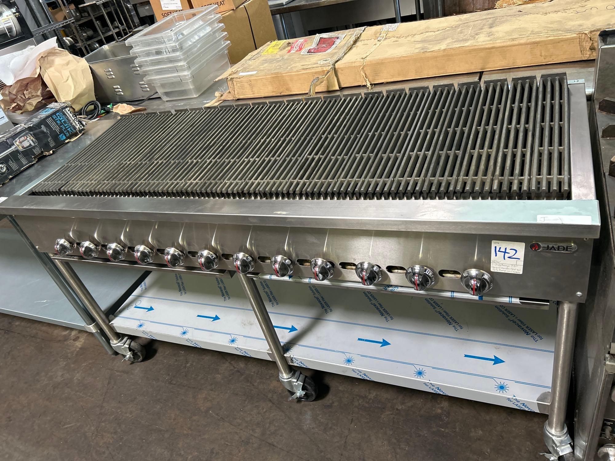 New Jade Range 72 in. Gas Charbroiler with Stainless Steel Base on Casters