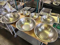 Lot of Assorted Size Stainless Steel Mixing Bowls