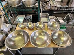 Lot of Assorted Size Stainless Steel Mixing Bowls