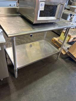 48 in. x 30 in. All Stainless Steel Table with Edlund Can Opener and Backsplash