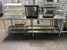 96 in. x 30 in. All Stainless Steel Table with 4.5 in. Backsplash
