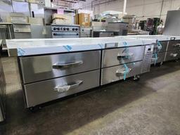 Never Used - Blue Air 74 in. 4 Drawer Refrigerated Chefs Base