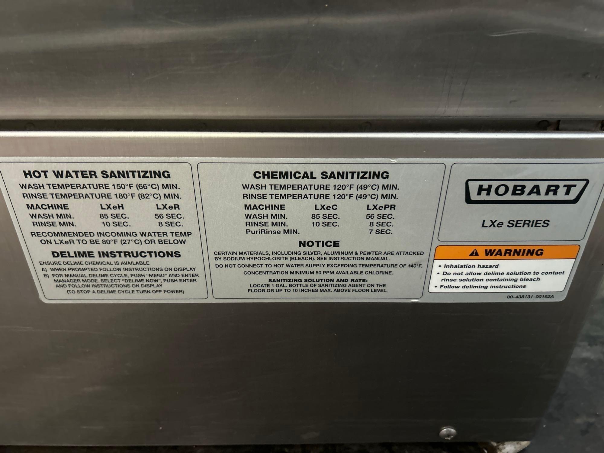 Hobart LXEH High Temp Undercounter Dishwasher