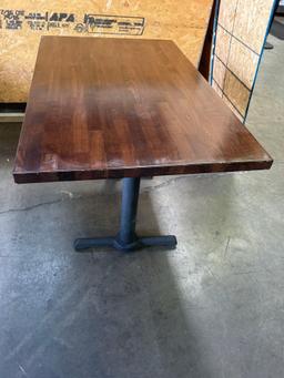 48 in. x 30 in. Solid Dark Wood Top Pedestal Tables