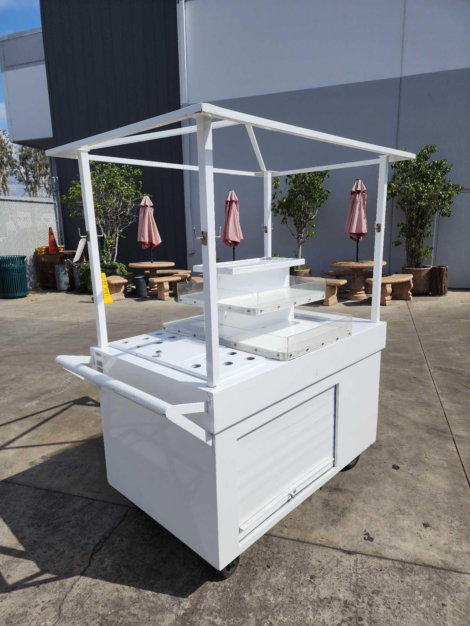 60 in. x 39 in. White Custom Snack and Merchandise Cart