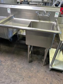Stainless Steel Prep Sink with Left Side Drain Board