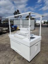 60 in. x 39 in. White Custom Snack and Merchandise Cart