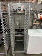 20 Space Aluminum Sheet Pan Rack on Casters