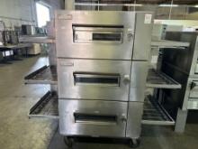 Lincoln Mdl. 1600 Triple Stack Gas Conveyor Pizza Oven