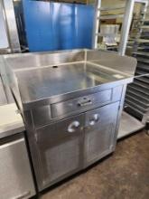 30 in. x 36 in. Stainless Steel Enclosed Base Cashier Station