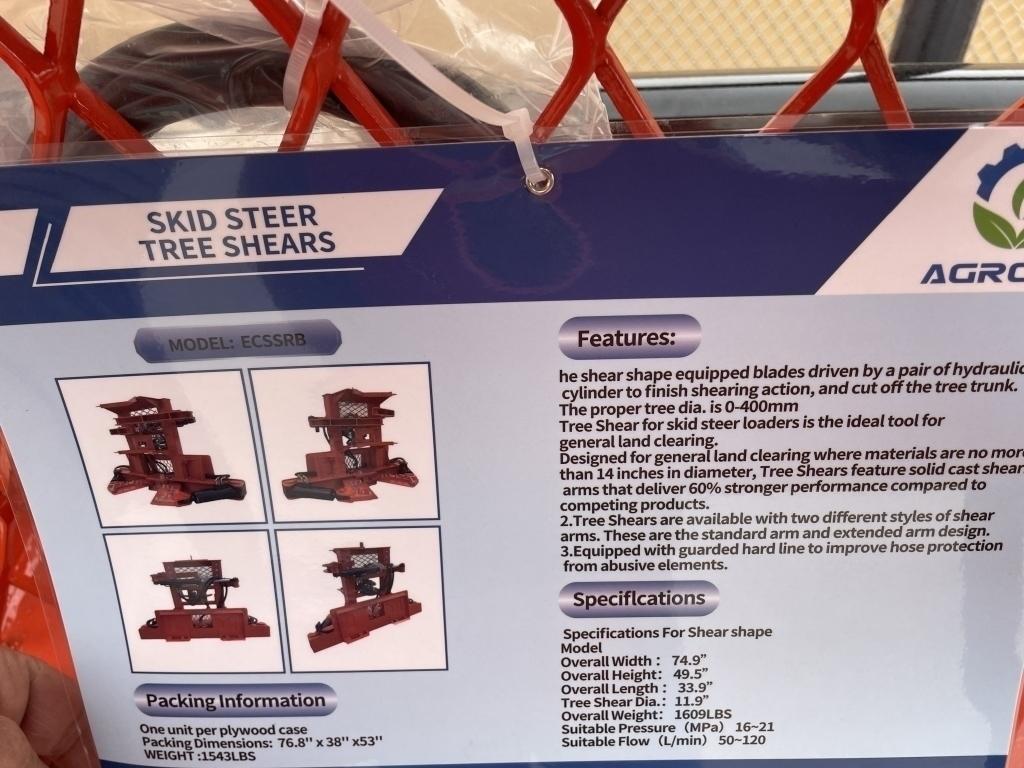 UNUSED Hydraulic Skid-Steer Tree Grapple / Shear