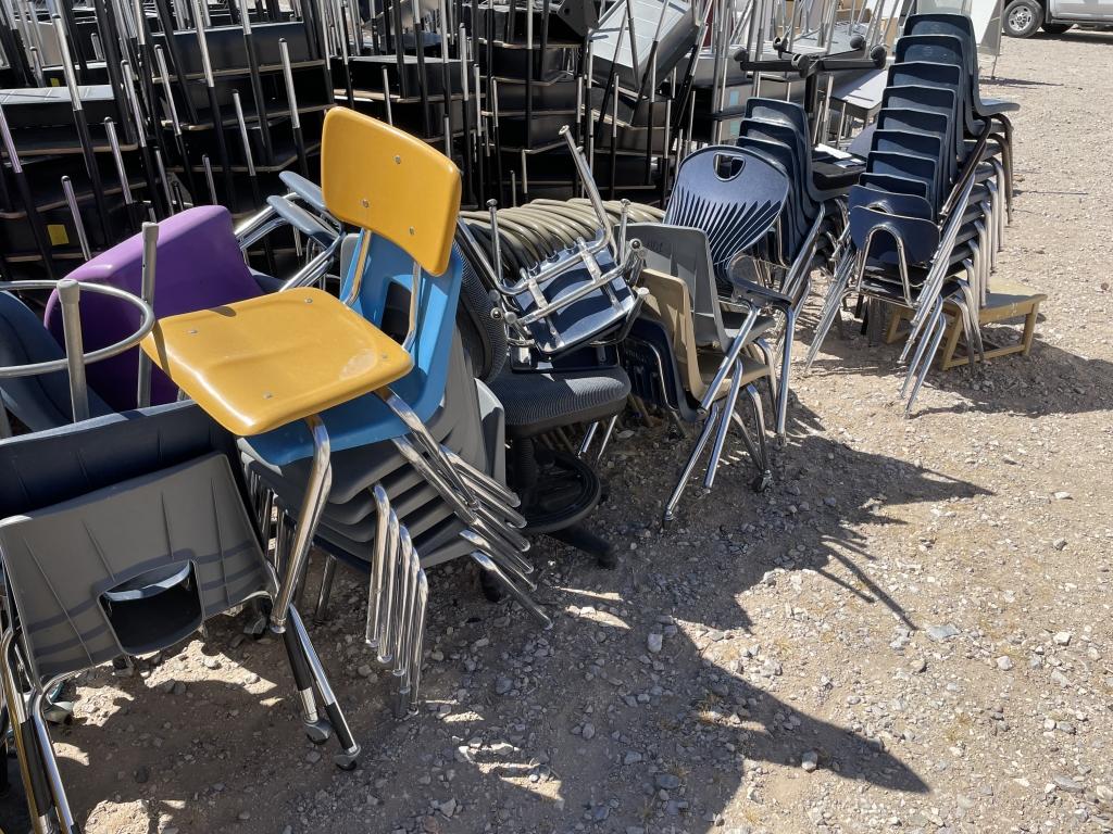School Surplus - Aprx(135) Row of Chairs, Stools
