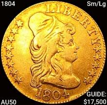 1804 Sm/Lg $5 Gold Half Eagle CLOSELY UNCIRCULATED