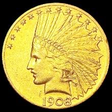 1908 $10 Gold Eagle CLOSELY UNCIRCULATED