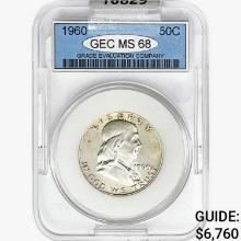 1960 Franklin Half Dollar GEC MS68