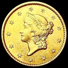 1849 Clsd Wreath Rare Gold Dollar CHOICE AU
