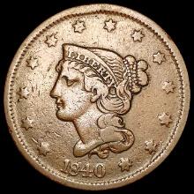 1840 Braided Hair Large Cent LIGHTLY CIRCULATED