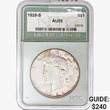 1928-S Silver Peace Dollar NTC AU55