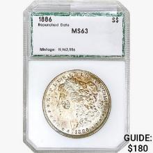1886 Morgan Silver Dollar PCI MS63 Repunched Date