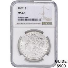 1887 Morgan Silver Dollar NGC MS66