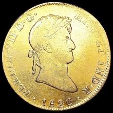 1820 Mexico .7615oz Gold 8 Escudos LIGHTLY CIRCULA