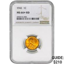 1942 Wheat Cent NGC MS66+ RD