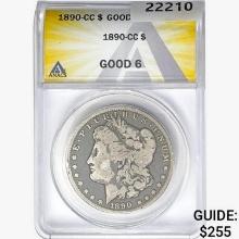 1890-CC Morgan Silver Dollar ANACS Good6