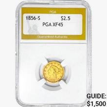 1856-S $2.50 Gold Quarter Eagle PGA XF45