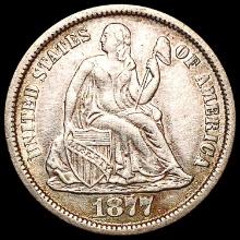 1877-CC Seated Liberty Dime NEARLY UNCIRCULATED