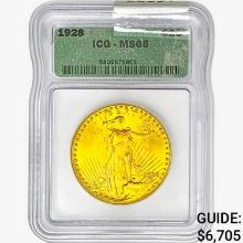1928 $20 Gold Double Eagle ICG MS65